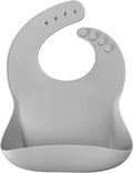 Minikoioi Silicone Bib w/ Kangaroo Pocket - Powder Grey