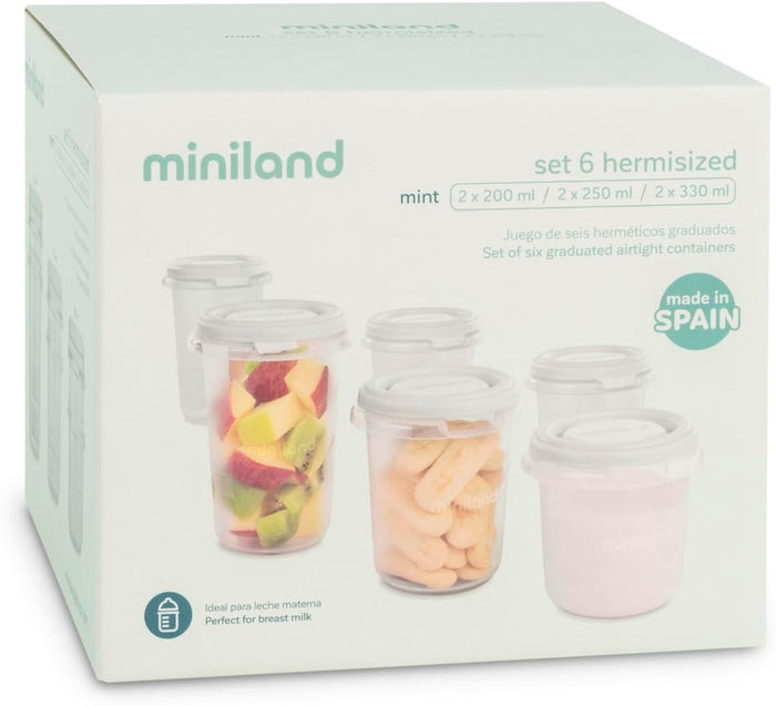 Miniland Baby Meal Storage Containers Hermisized Sets (Mint)