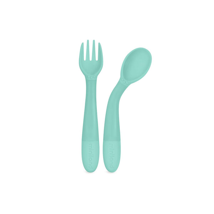 Miniland Flexible Spoon And Fork Set (Ocean)