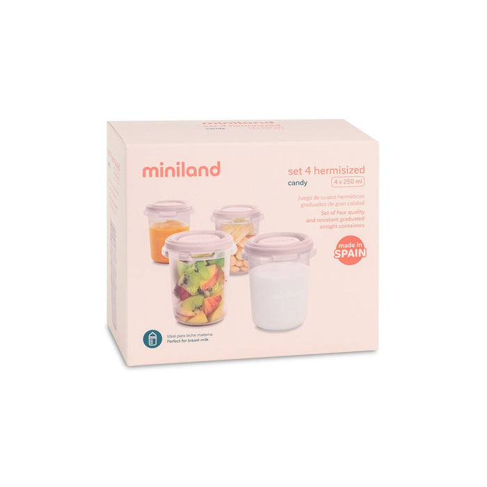 Miniland Hermisized Baby Food Containers (250ml) - Pack of 4