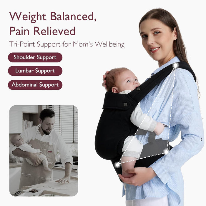 Momcozy Baby Carrier (Black, 3 Months+)