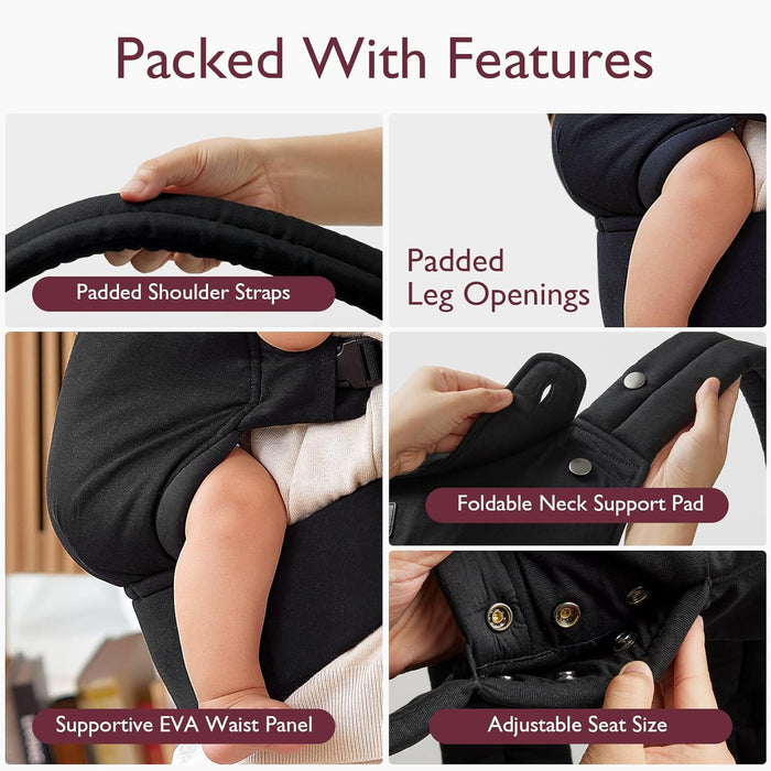 Momcozy Baby Carrier (Black, 3 Months+)