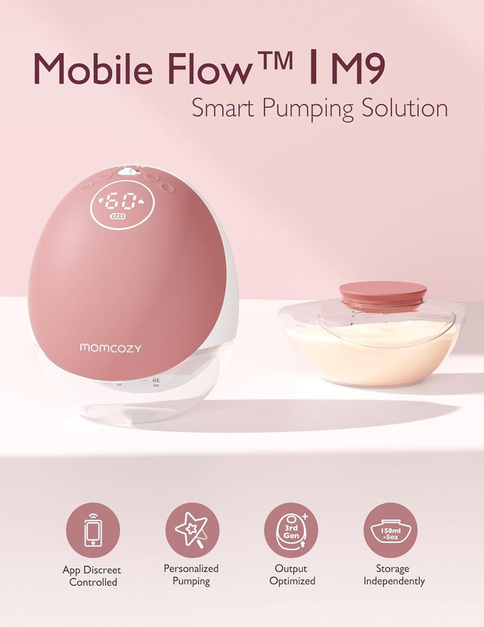 Momcozy Breast Pump M9 Mobile App Controlled (Cozy Red)