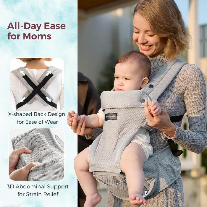 Momcozy Carrier With Hip Seat (Grey)