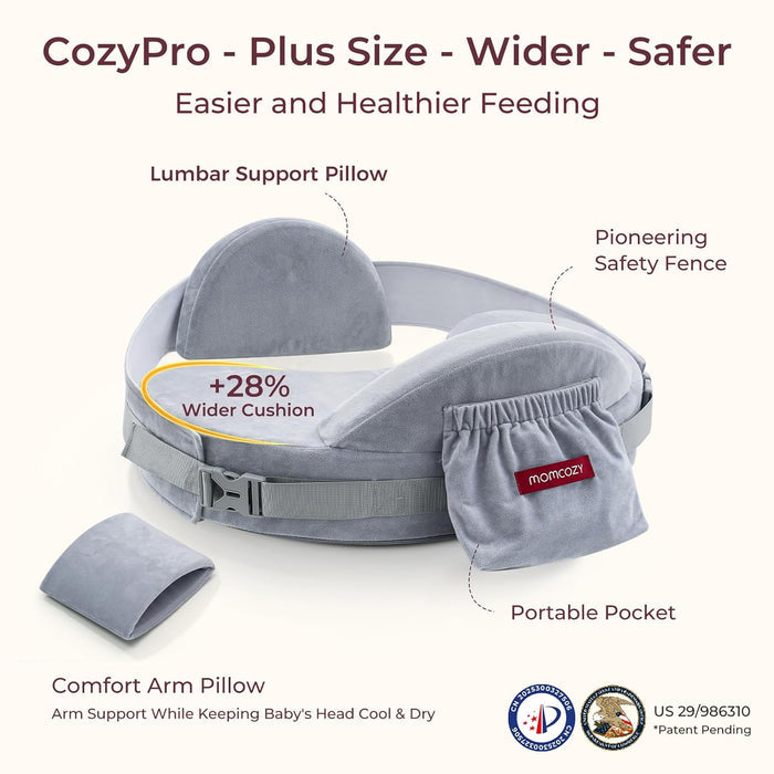 Momcozy CozyPro Nursing Pillow (Grey)