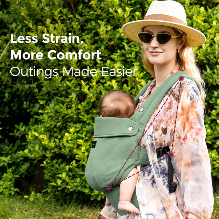 Momcozy GentleTouch Baby Carrier - Natural Linen Baby Carrier (Sage Green)