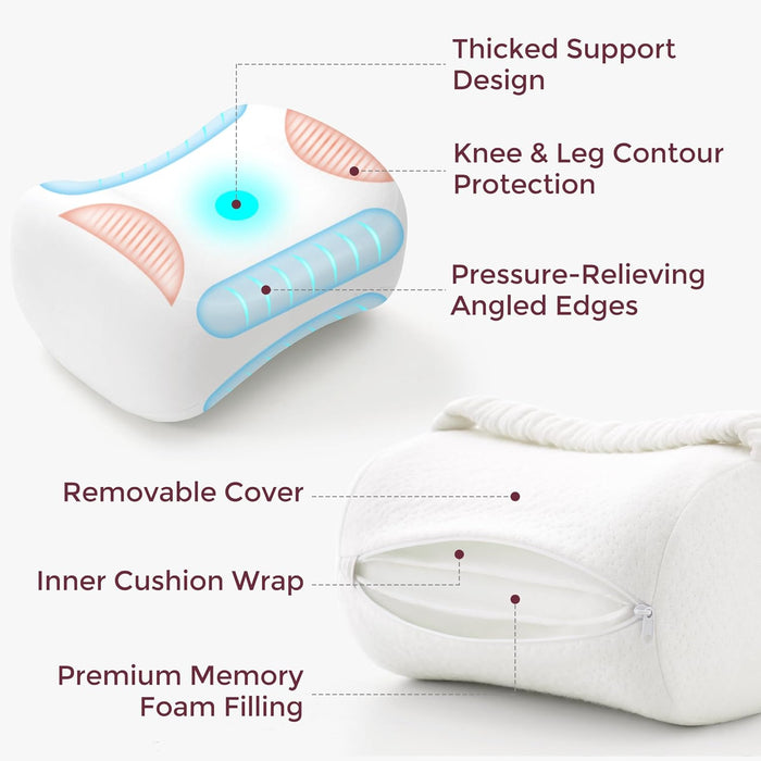 Momcozy Knee Pillow for Side Sleepers (White)