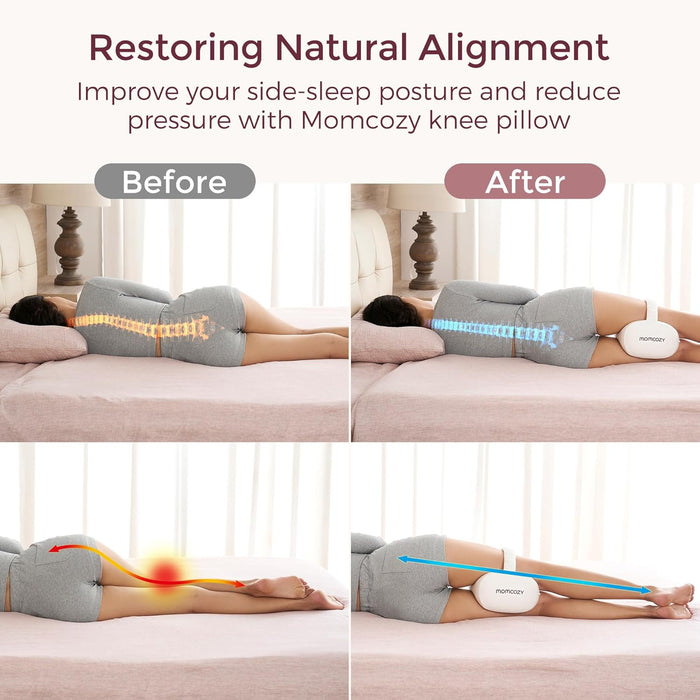 Momcozy Knee Pillow for Side Sleepers (White)