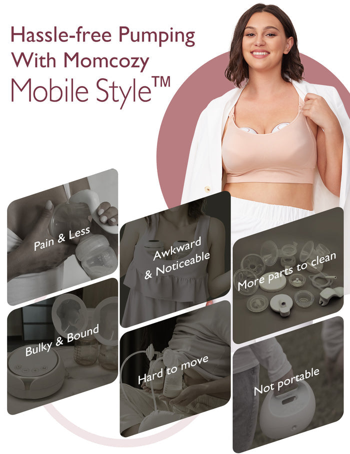 Momcozy M6 Double Portable Breast Pump - Grey