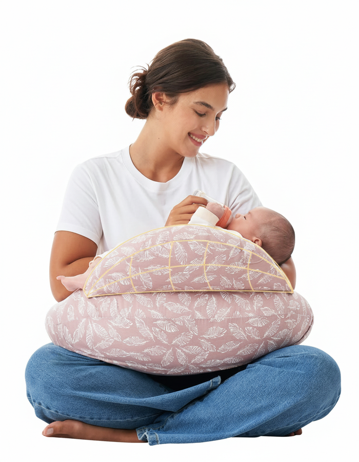 Momcozy Multifunctional and Adjustable Nursing Pillow (Light Pink)
