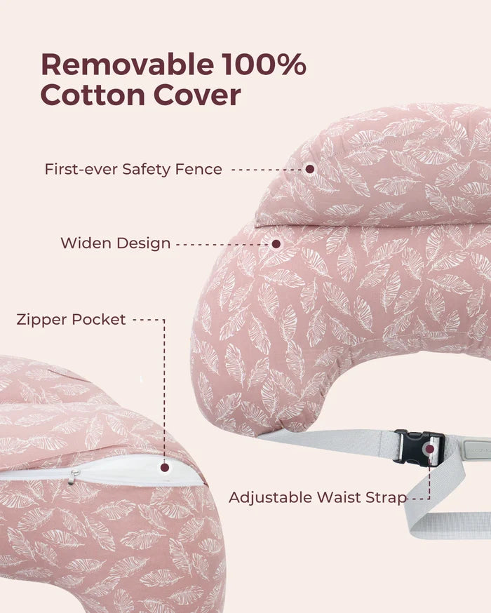 Momcozy Multifunctional and Adjustable Nursing Pillow (Light Pink)