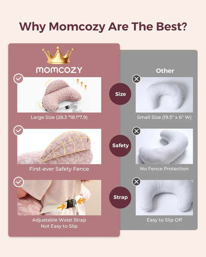 Momcozy Multifunctional and Adjustable Nursing Pillow (Light Pink)