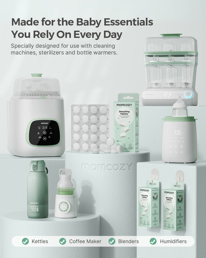 Momcozy Offical Descaling Tablets, Compatible KleanPal Pro Baby Bottle Washer (30 Tablets)
