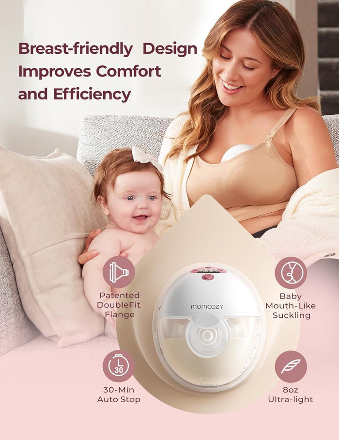 Momcozy Wearable Breast Pump M5 Smart (Maroon)