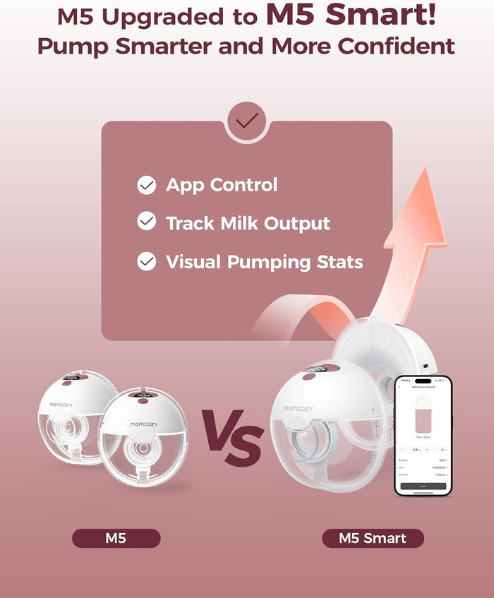 Momcozy Wearable Breast Pump M5 Smart (Maroon)