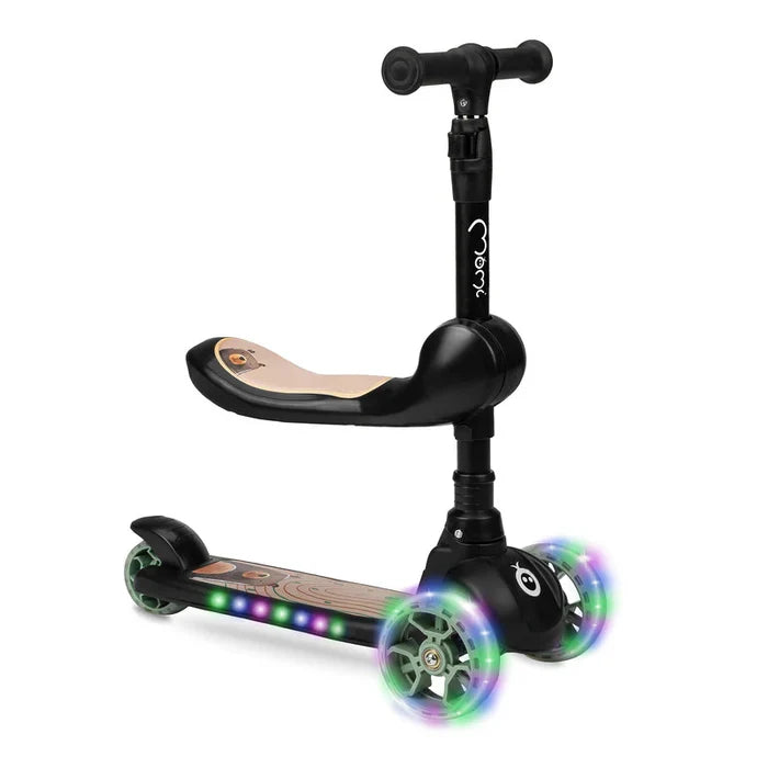 MoMi Kiuru Scooter And Ride On (Black)