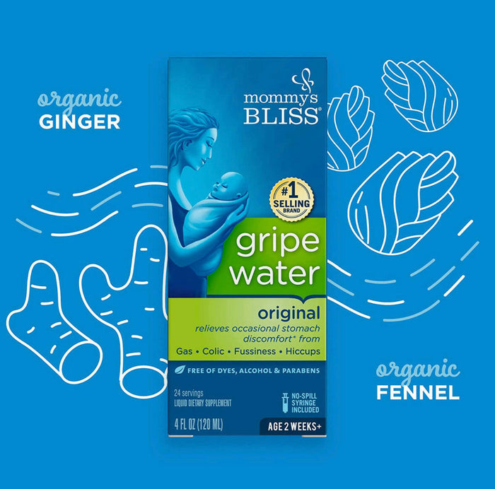 Mommy's Bliss Gripe Water Original, Infant Gas & Colic Relief, Gentle & Safe, 2 Weeks+.