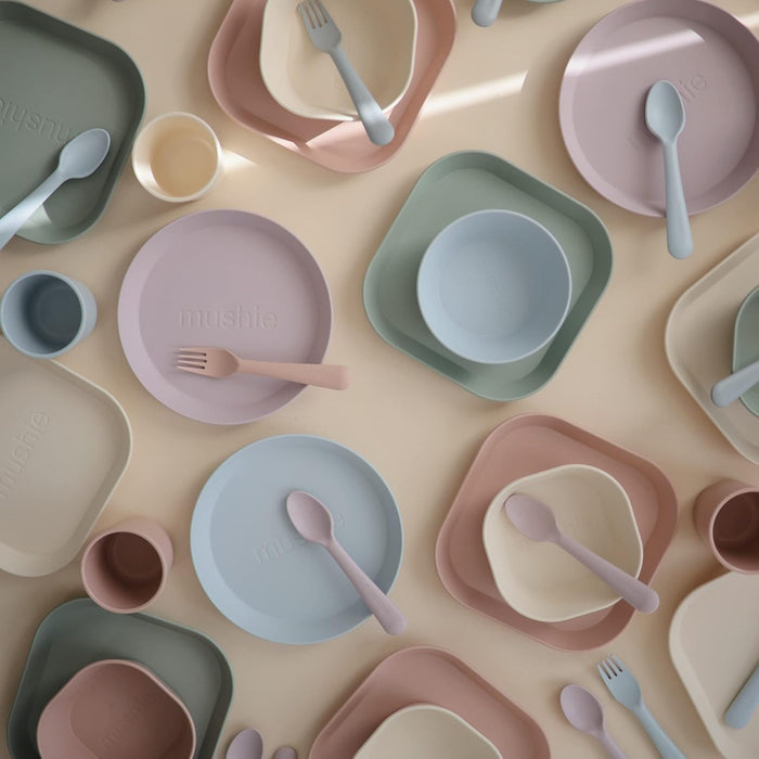 Mushie Dinner Plate Round (Powder Blue).