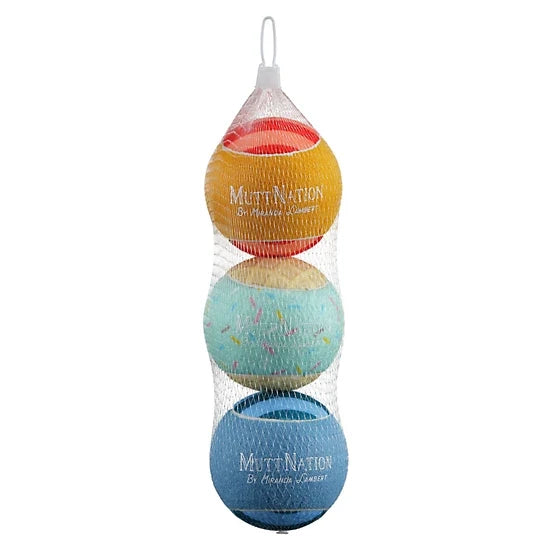 MuttNation Carousel Jumbo Tennis Balls 3pk Dog Toy