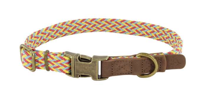 MuttNation Fueled by Miranda Lambert Woven Dog Collar Goldenrod Weave 3/4 X 12-18