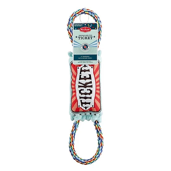MuttNation Plush Ticket Tug Dog Toy