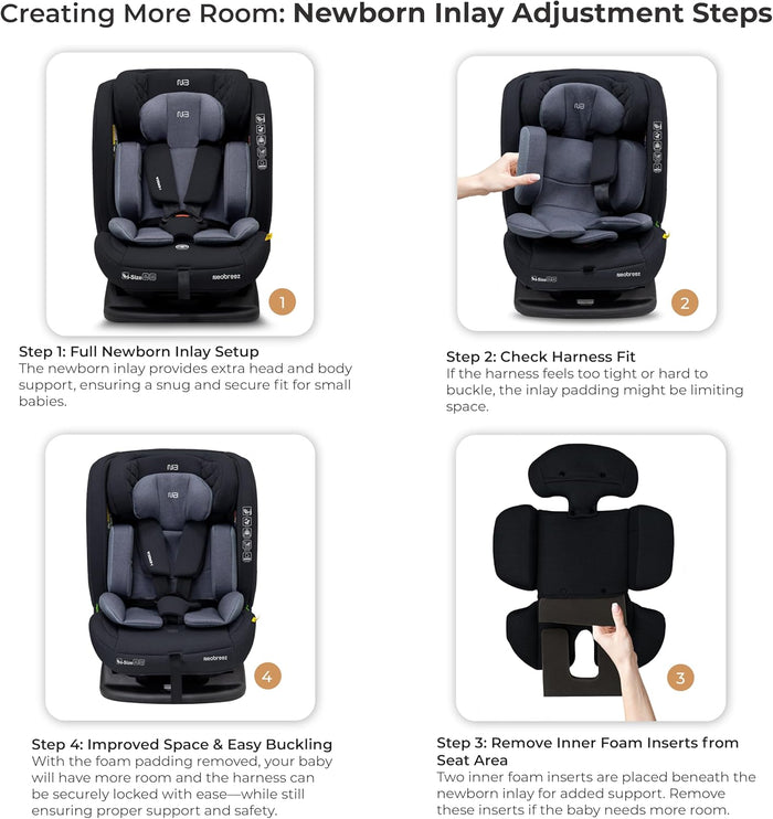 Neobreez I-Eroca I-Size Car Seat (Black/Dark Gray)