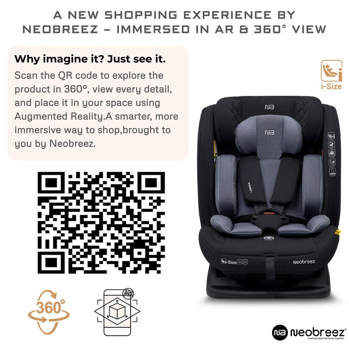 Neobreez I-Eroca I-Size Car Seat (Black/Dark Gray)