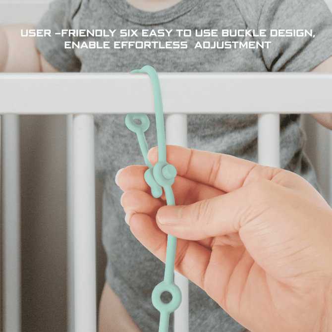 Neobreez Silicone Toy Strap - Pack of 2 (Gray/Green)