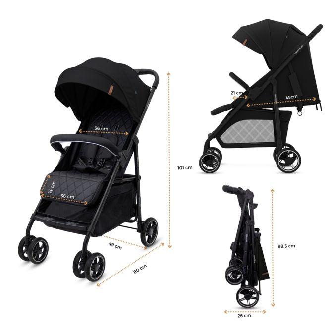 Neobreez Vomxi Plus Baby Stroller 2-in-1 Travel System (Black)
