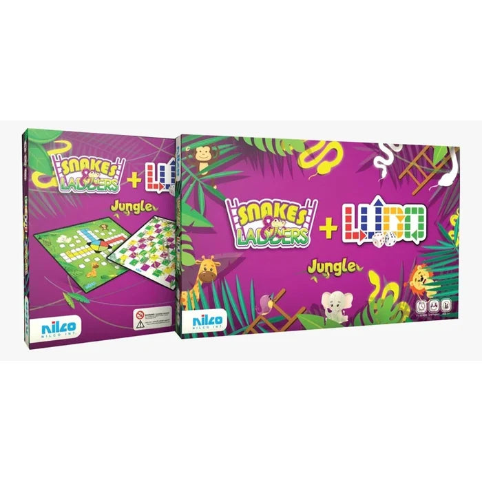 Nilco - Ludo & Snakes & Ladders Jungle Board Game - Multicolor