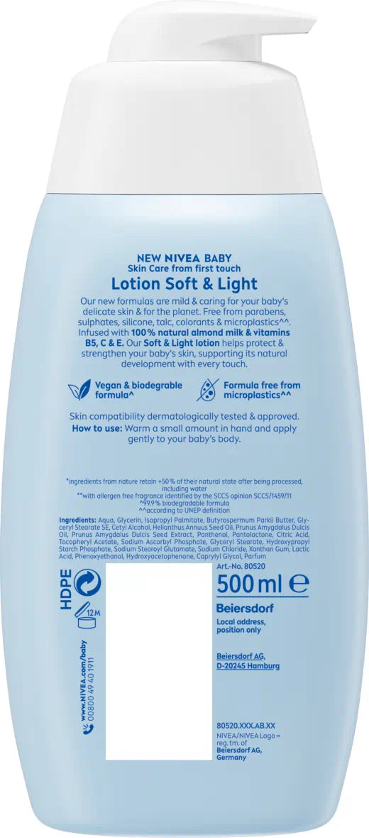 Nivea Baby Lotion Soft & Light (500ml)