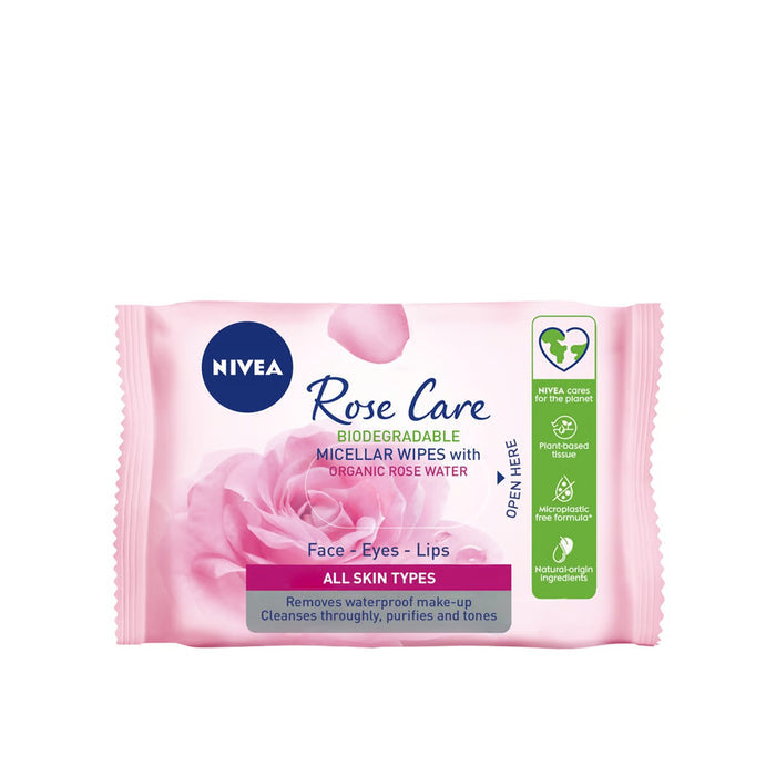 Nivea Rose Care Micellar Face Wipes  (25 Pcs)