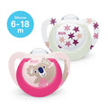 NUK Star Day & Night Silicone Soother Pacifier - Pack of  2 (6-18 Months)