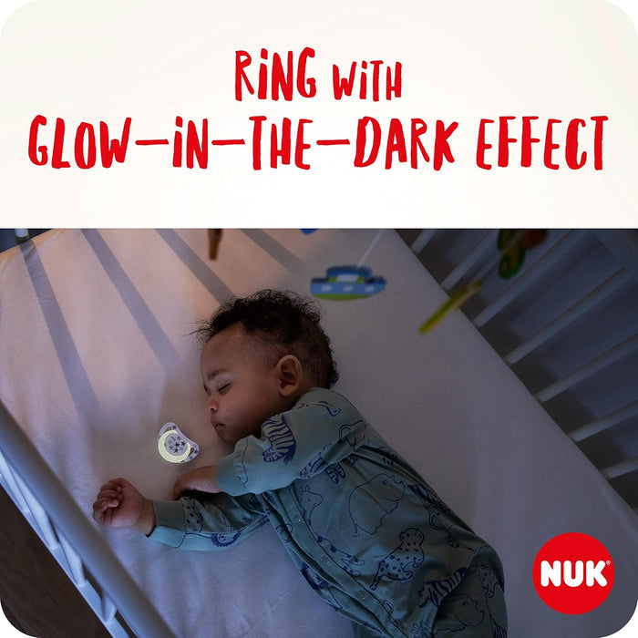NUK Star Day & Night Silicone Soother Pacifier - Pack of  2 (6-18 Months)