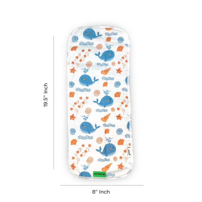 Nuluv Baby Burp Cloth (Blue Whale And Stars) - Pack of 2