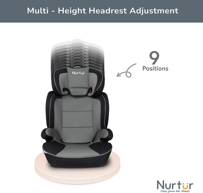 Nurtur 3-in-1 Jupiter Toddler Car Seat & Booster Seat – Grey