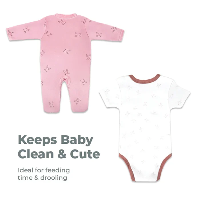 Nurtur 4-Piece Newborn Gift Set - Cotton Sleeper & Bodysuit