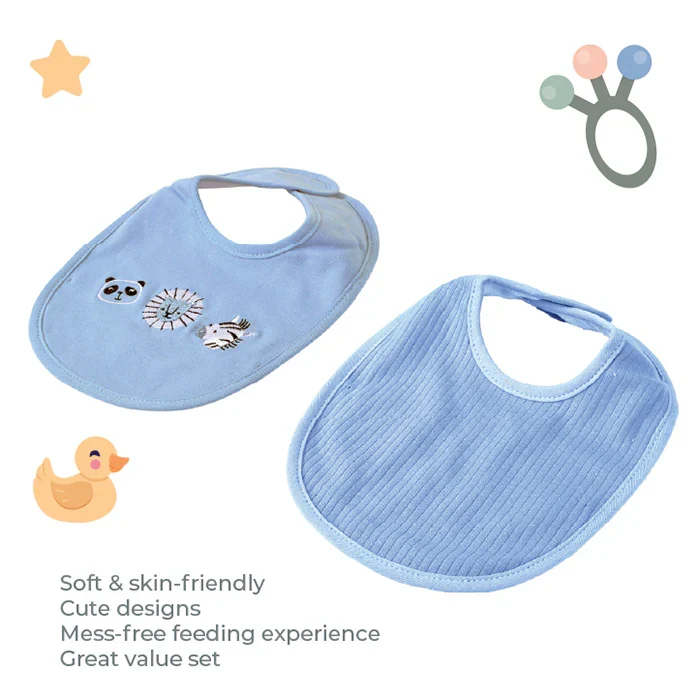 Nurtur Baby Bib & Burp Cloth Set (2 Bibs + 2 Burp Cloths)
