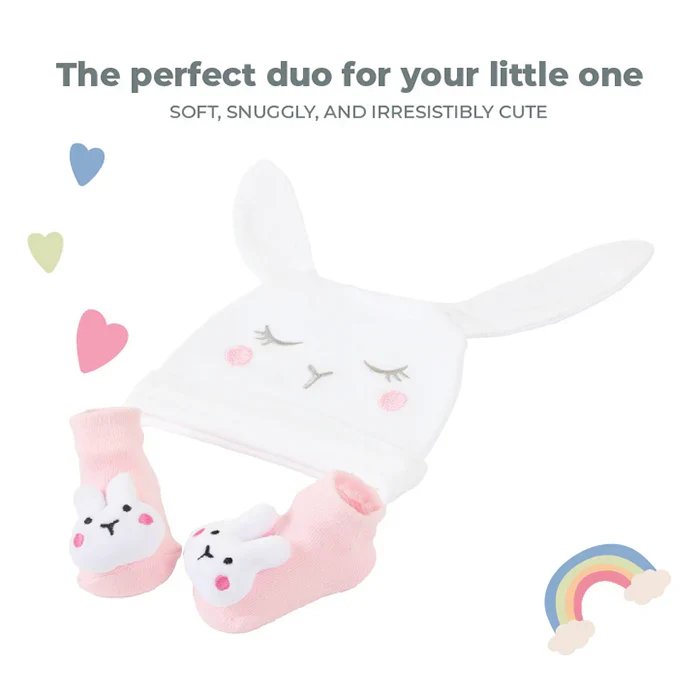 Nurtur Baby Hat & Socks Set Soft Cotton Essential