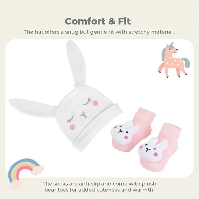 Nurtur Baby Hat & Socks Set Soft Cotton Essential