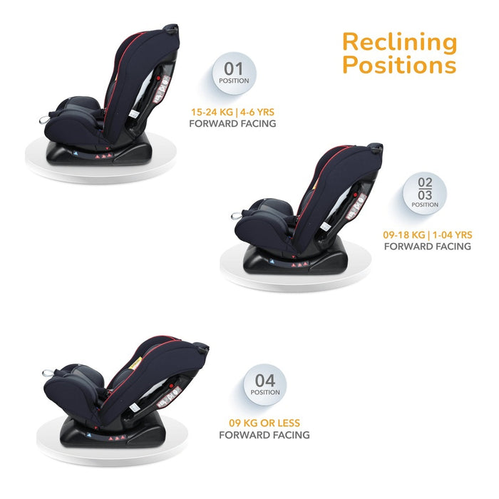 Nurtur Bruno 3-in-1 Car Seat 143° Angle (Group 0+/1/2), Upto 25kg - Black
