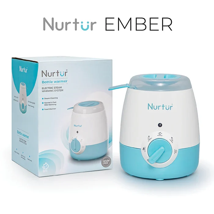 Nurtur Ember Bottle and Food Warmer, Led Timer Function, Rotary Knob (Teal)