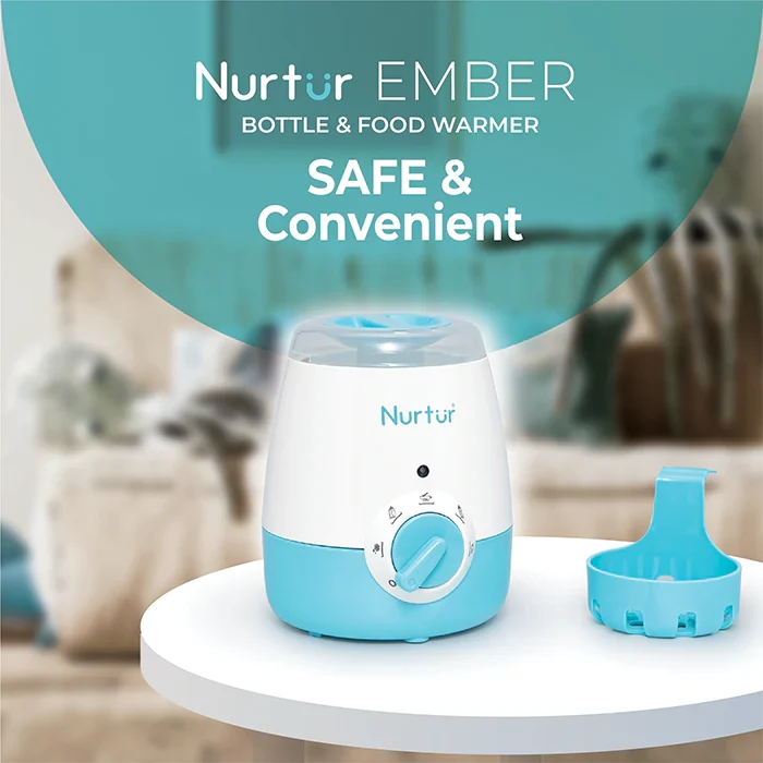 Nurtur Ember Bottle and Food Warmer, Led Timer Function, Rotary Knob (Teal)