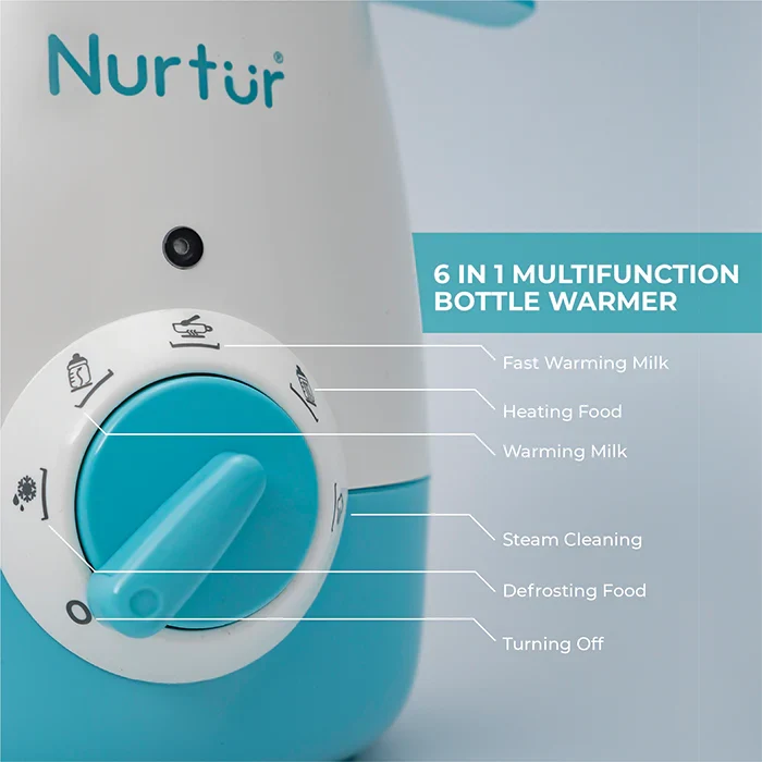 Nurtur Ember Bottle and Food Warmer, Led Timer Function, Rotary Knob (Teal)