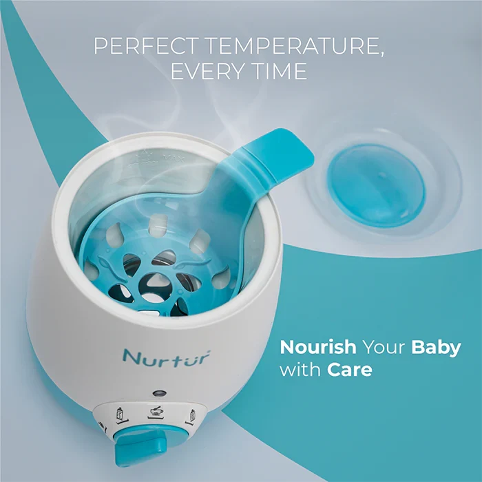Nurtur Ember Bottle and Food Warmer, Led Timer Function, Rotary Knob (Teal)