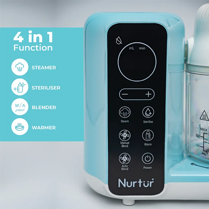 Nurtur Krave 6 in 1 Steamer Blender & Bottle Warmer Auto/Manual (Teal)