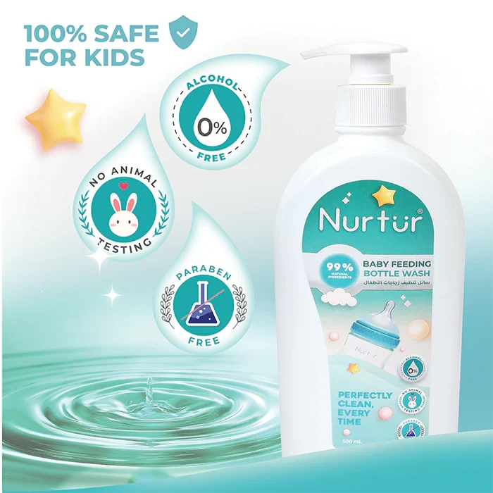 Nurtur Liquid Cleanser for Baby Bottles & Accs, Organic, Alchohol Free (Pack of 2)