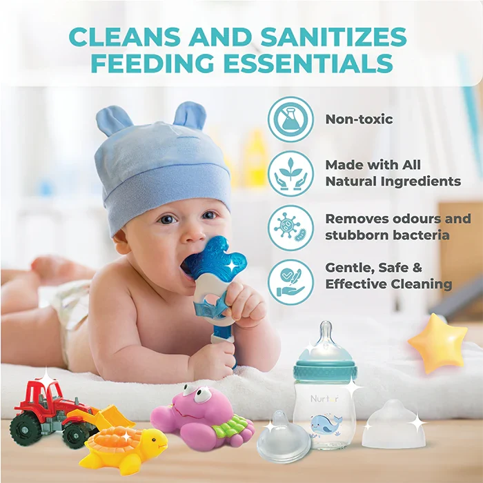 Nurtur Liquid Cleanser for Baby Bottles & Accs, Organic, Alchohol Free (Pack of 2)