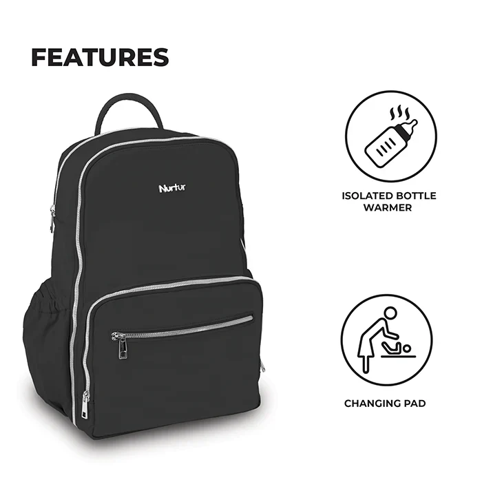 Nurtur Maverick Diaper Bag With Bottle Insulator and Changing Pad
