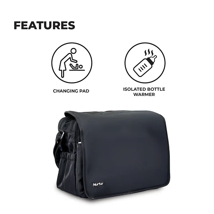 Nurtur Metro Diaper Bag With Bottle Insulator and Changing Pad